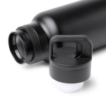 Botella térmica de acero inoxidable reciclado con tapa de botón 750ml color negro vista detalle 2