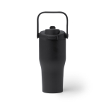 Botella termo de acero inox reciclado con apertura de botón 550ml color negro segunda vista