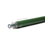 Bolígrafo de aluminio reciclado mate con clip transparente tinta azul color negro vista detalle 2