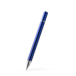 Bolígrafo 2 en 1 de acabado metalizado con lápiz infinito y tinta azul color rojo primera vista de uso