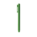 Bolígrafo roller de plástico con tapa y clip a juego tinta azul color verde segunda vista