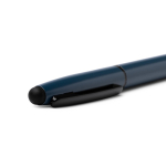 Bolígrafo roller de aluminio reciclado con puntero táctil tinta azul color azul marino vista detalle 2