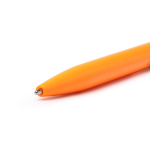 Bolígrafo con clip metálico y pulsador de bambú tinta azul color amarillo vista detalle 1