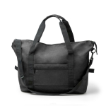 Bolsa multifunción de algodón reciclado con cinta bandolera color negro segunda vista
