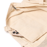 Bolsa de algodón con cierre de cremallera y fuelle 230 g/m2 vista detalle 1