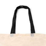 Bolsa hecha de algodón 100% con asas largas de color 140g/m2 color negro vista detalle 2