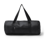 Bolsa de deporte plegable de plástico reciclado con cremallera color negro tercera vista