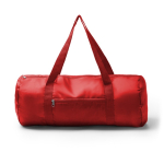 Bolsa de deporte plegable de plástico reciclado con cremallera color rojo tercera vista