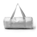 Bolsa de deporte plegable de plástico reciclado con cremallera color blanco tercera vista