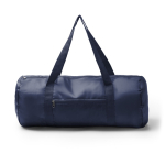 Bolsa de deporte plegable de plástico reciclado con cremallera color azul marino tercera vista