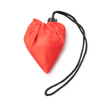 Bolsa plegable de plástico reciclado de la compra con cordón ajustable color rojo vista detalle 1