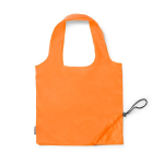 Bolsa plegable de plástico reciclado de la compra con cordón ajustable color naranja segunda vista