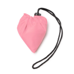 Bolsa plegable de plástico reciclado de la compra con cordón ajustable color rosa vista detalle 1