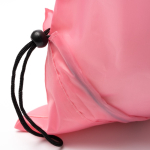 Bolsa plegable de plástico reciclado de la compra con cordón ajustable color rosa vista detalle 3