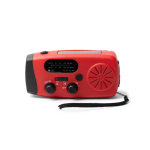 Radio multifunción de emergencia con linterna y sirena SOS 2000mAh color rojo segunda vista