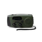 Radio multifunción de emergencia con linterna y sirena SOS 2000mAh color verde oscuro segunda vista