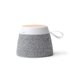 Altavoz inalámbrico con cuerpo de bambú y soporte magnético 5W color gris claro segunda vista