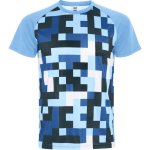 Camiseta técnica poliéster unisex manga ranglan 150g/m² Roly Direct Ventor color azul pastel primera vista de uso