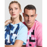 Camiseta técnica poliéster unisex manga ranglan 150g/m² Roly Direct Ventor color rosa pastel vista detalle 2