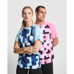 Camiseta técnica poliéster unisex manga ranglan 150g/m² Roly Direct Ventor color rosa pastel vista detalle 4