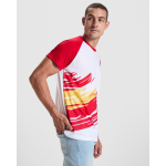 Camiseta selecciones manga corta tacto algodón 190 g/m2 Roly Direct Forza color rojo vista detalle 3