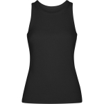 Camiseta sin mangas mujer en punto canalé 270 g/m2 Roly Direct Dribe color negro primera vista de uso