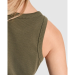 Camiseta sin mangas mujer en punto canalé 270 g/m2 Roly Direct Dribe color verde militar vista detalle 4