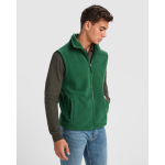 Chaleco polar unisex con cremallera 300 g/m2 Roly Direct New Bellagio color verde botella vista detalle 2