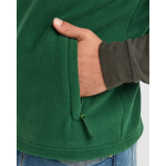 Chaleco polar unisex con cremallera 300 g/m2 Roly Direct New Bellagio color verde botella vista detalle 5