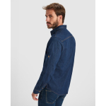 Camisa vaquera de algodón con tejido stretch 210g/m² Roly Direct Lujan color azul vaquero vista detalle 1