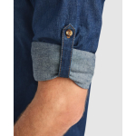 Camisa vaquera de algodón con tejido stretch 210g/m² Roly Direct Lujan color azul vaquero vista detalle 4