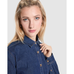 Camisa vaquera algodón mujer de manga larga 210g/m² Roly Direct Lujan color azul vaquero vista detalle 2