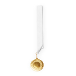 Medalla de metal con cinta de poliéster y mosquetón de agarre Ø5cm color blanco segunda vista