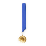 Medalla de metal con cinta de poliéster y mosquetón de agarre Ø5cm color azul real segunda vista