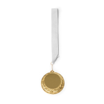 Medalla metálica con cinta poliéster y mosquetón de agarre Ø7cm color blanco segunda vista