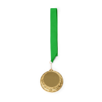 Medalla metálica con cinta poliéster y mosquetón de agarre Ø7cm color verde segunda vista