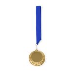 Medalla metálica con cinta poliéster y mosquetón de agarre Ø7cm color azul real segunda vista