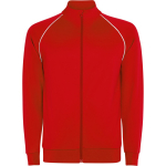 Sudadera deportiva unisex con cuello alto 210 g/m2 Roly Direct Valier color rojo primera vista de uso