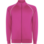 Sudadera deportiva unisex con cuello alto 210 g/m2 Roly Direct Valier color rosa fluorescente primera vista de uso