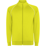Sudadera deportiva unisex con cuello alto 210 g/m2 Roly Direct Valier color amarillo fluorescente primera vista de uso