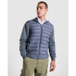 Chaqueta unisex acolchada con cremallera 90 g/m2 Roly Direct Vivaro color gris topo vista detalle 1