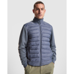 Chaqueta unisex acolchada con cremallera 90 g/m2 Roly Direct Vivaro color gris topo vista detalle 2