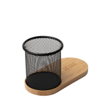 Lapicero multifunción con carga inalámbrica y bambú 15W vista principal