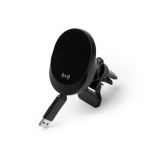 Cargador inalámbrico coche con cable retráctil Tipo C 15W color negro primera vista de uso