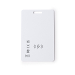 Tarjeta localizador antiperdida resistente al agua y recargable color blanco vista detalle 2