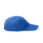 Gorra deportiva con rejilla lateral y cinta reflectante 100 g/m2 color azul real vista detalle 3