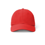 Gorra nylon 6 paneles con cierre ajustable, ojales y cinta antisudor color rojo segunda vista