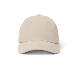 Gorra nylon 6 paneles con cierre ajustable, ojales y cinta antisudor color beige segunda vista