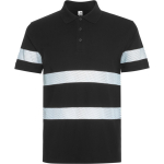 Polo unisex de manga corta de alta visibilidad 220 g/m2 Roly Foran color negro primera vista de uso