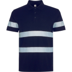 Polo unisex de manga corta de alta visibilidad 220 g/m2 Roly Foran color azul marino primera vista de uso